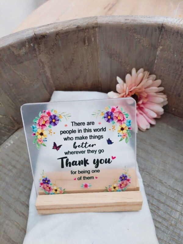 Teacher Appreciation Perspex Desk Stand